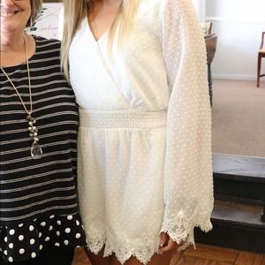 white long sleeve romper